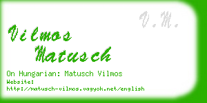 vilmos matusch business card